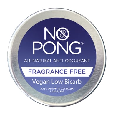 No Pong All Natural Anti Odourant Frangrance Free Vegan 35g