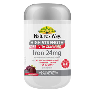 Nature's Way High Strength Adult Vita Gummies Iron 24mg - 30 pastilles