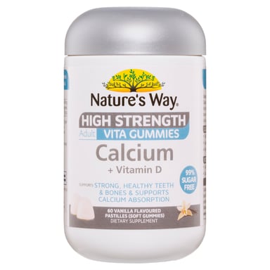 Nature's Way High Strength Adult Vita Gummies Calcium + Vitamin D 60 pastilles