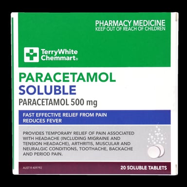 TerryWhite Chemmart Paracetamol Soluble 20 tablets