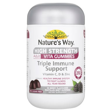 Nature's Way High Strength Adult Vita Gummies Triple Immune Support 50 pastiles
