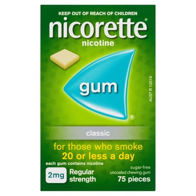 Nicorette Gum Classic 2mg 75 pieces