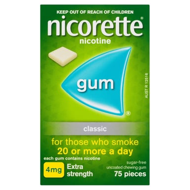 Nicorette Gum Classic 4mg 75 pieces