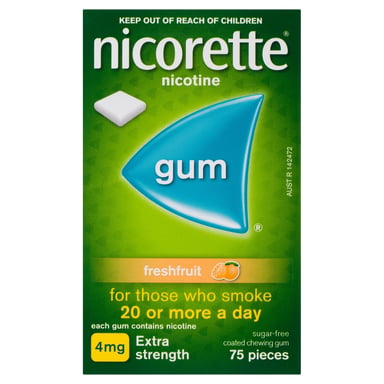 Nicorette Gum Freshfruit 4mg  75 pieces