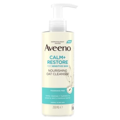 Aveeno Face Calm + Restore Sensitive Skin Nourishing Oat Cleanser 200ml