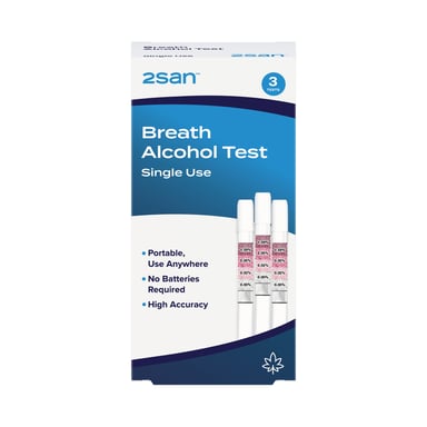 2San Alcohol Breathalizer Single Use 3 pack