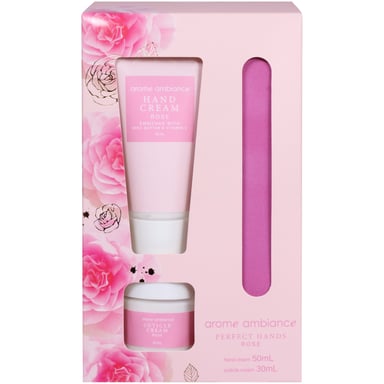 Arome Ambiance Timeless Florals Perfect Hands Gift Set Rose 3 piece