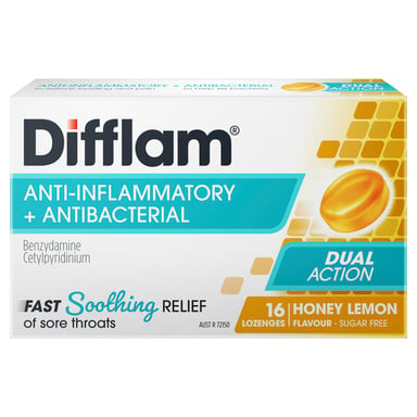 Difflam Honey Lemon Sugar Free 16 lozenges