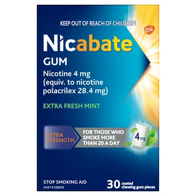 Nicabate Gum 4mg - 30 pieces