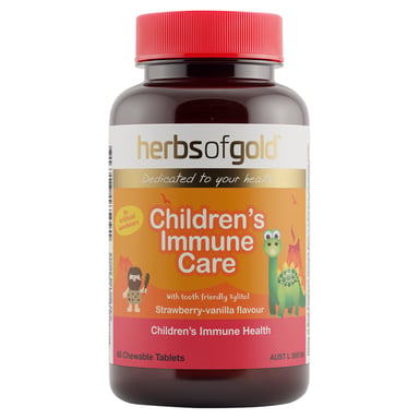 Herbs of Gold Children's Immune Care Strawberry-Vanilla 60 chewable tablets