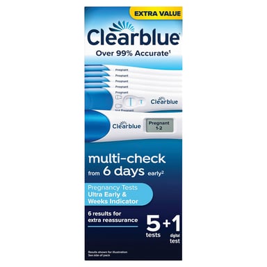 Clearblue Pregnancy Test Ultra Early Multi-Check & Date Combo Pack 6 pack