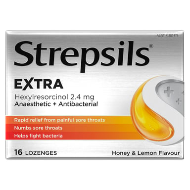 Strepsils Extra Honey & Lemon Throat 16 lozenges