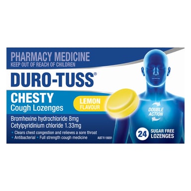 Duro-Tuss Chesty Cough Lemon Sugar Free 24 lozenges