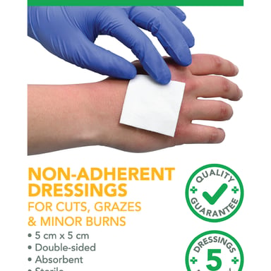 TerryWhite Chemmart Non Adherent Wound Dressing 5X5cm - 5 pack