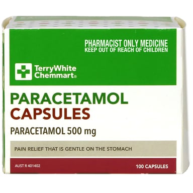 TerryWhite Chemmart Paracetamol 500mg - 100 capsules