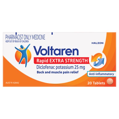 Voltaren Rapid 25mg Acute Muscle And Back Pain Relief 20 tablets
