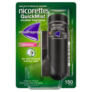 Nicorette Quick Mist Mouth Spray Cool Berry 1mg - 150 Doses