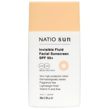 Natio Invisible Fluid Sunscreen SPF 50+ 60ml
