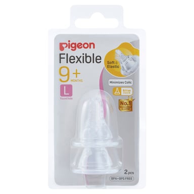 Pigeon Peristaltic Teat Slim Neck Large 2 pack