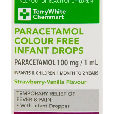 TerryWhite Chemmart Paracetamol Colour Free Infant Drops 20ml