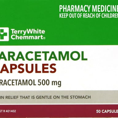 TerryWhite Chemmart Paracetamol 500mg - 50 capsules
