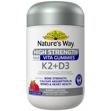 Nature's Way High Strength Adult Vita Gummies K2+D3 - 30 pastilles