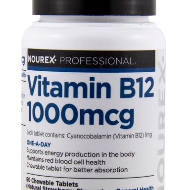Nourex Professional Vitamin B12 1000mcg - 60 chewable tablets