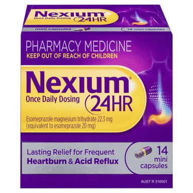 Nexium 24HR 20mg Mini Capsules - 14 capsules
