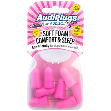 Audiplugs Soft Foam Comfort & Sleep Ear Plugs 4 pairs