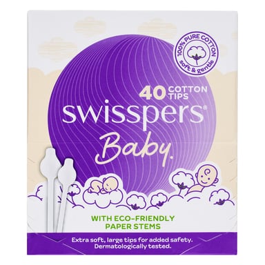 Swisspers Baby Cotton Tips Paper Stems 40 pack