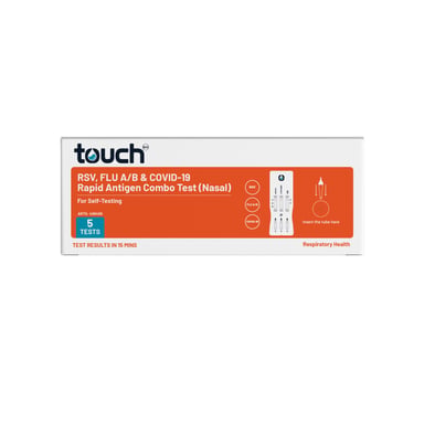 TouchBio RSV, Flu A/B & COVID-19 Rapid Antigen Self-Testing Kit 5 pack
