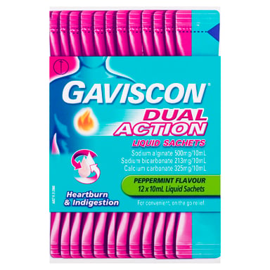 Gaviscon Dual Action Liquid Sachets 10ml - 12 pack