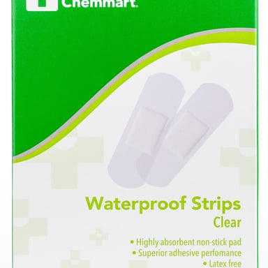 TerryWhite Chemmart Waterproof Strips Clear 40 pack