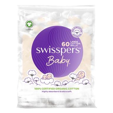 Swisspers Baby Organic Cotton Large Balls 60 pack