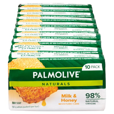 Palmolive Naturals Milk & Honey Soap 90g - 10 pack
