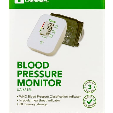 TerryWhite Chemmart Blood Pressure Monitor With Wide Range Cuff 1 each