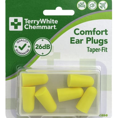 TerryWhite Chemmart Taper-Fit Comfort Ear Plugs 3 pairs