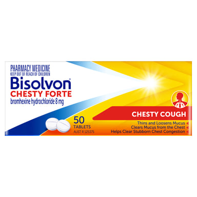 Bisolvon Chesty Forte 8mg - 50 tablets