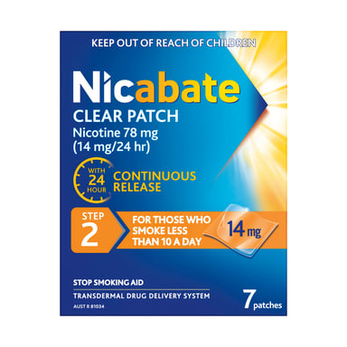 Nicabate Clear Patch 14mg Step 2 - 7 patches