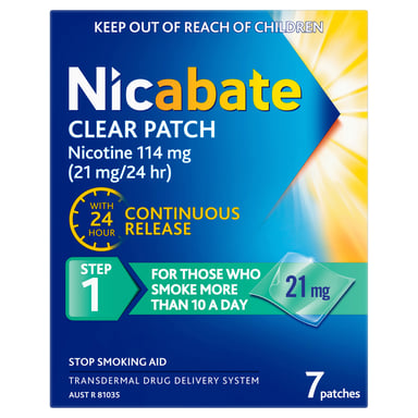 Nicabate Clear Patch 21mg Step 1 - 7 patches