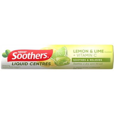 Soothers Liquid Centre Lemon & Lime 10 lozenges