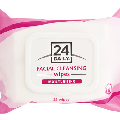24 Daily Facial Cleansing Wipes Moisturising 25 wipes