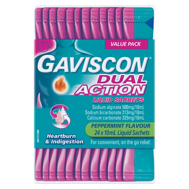 Gaviscon Dual Action Liquid Peppermint Sachet 10ml X 24