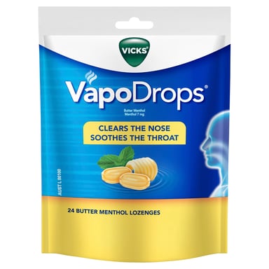 Vicks VapoDrops Butter Menthol 24 lozenges