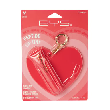 BYS Peptide Lip Tint With Heart Bag Charm Coral Kiss 1 each