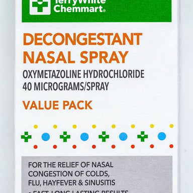 TerryWhite Chemmart Decongestant Nasal Spray 20ml - 2 pack
