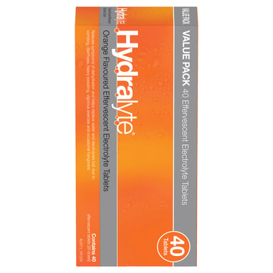 Hydralyte Effervescent Orange 40 tablets