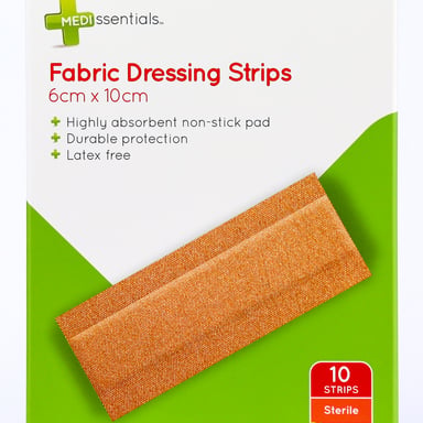Medissentials Fabric Dressing Strip 6cm X 10cm 10 pack