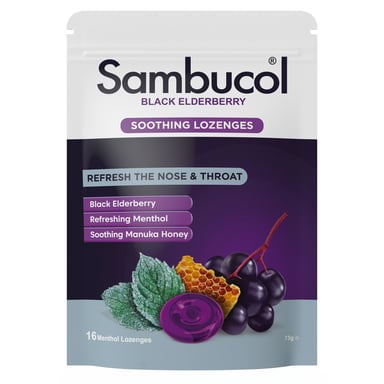 Sambucol Relief Nose + Throat 16 lozenges