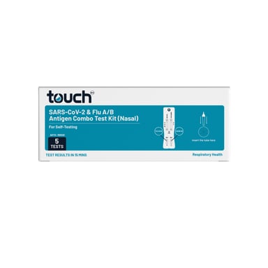 TouchBio 2in1 Flu A/B and COVID-19 Rapid Antigen Self-Testing Kit 5 pack